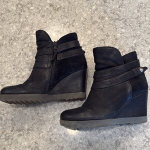 MIZ MOOZ NARCISSA WEDGE ANKLE BOOTS Leather & Suede 7.5 (38)